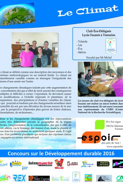 CLIMAT 2016 OK CLIMAT 2016 OK