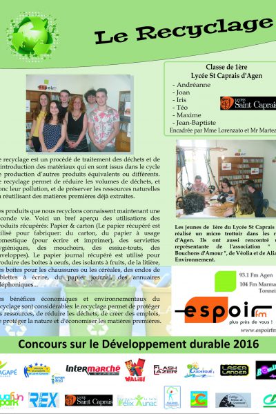 RECYCLAGE 2016 OK RECYCLAGE 2016 OK